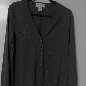 Women's Black Long Sleeve Norton Menauchton Blouse Size S